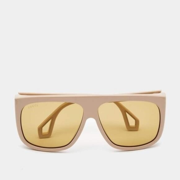 - New Authentic Gucci Gucci Beige GG0467S 005 Rectangular Sunglasses - Picture 3 of 13